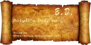 Bolyós Diána névjegykártya