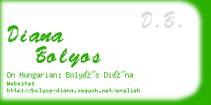 diana bolyos business card